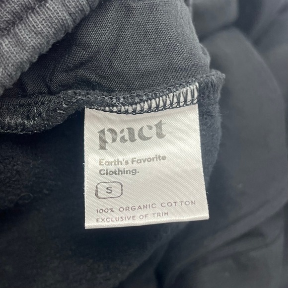 Pact Organic Cotton Brushed Fleece Sweatpants Black Joggers Women'sSmall - Picture 5 of 7